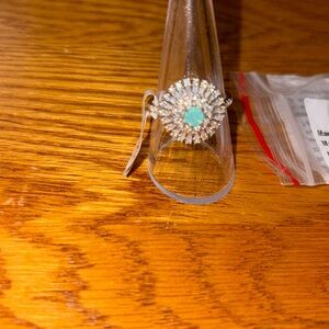 The Sterling club, blue topaz, ice, crystal solid sterling silver size 8